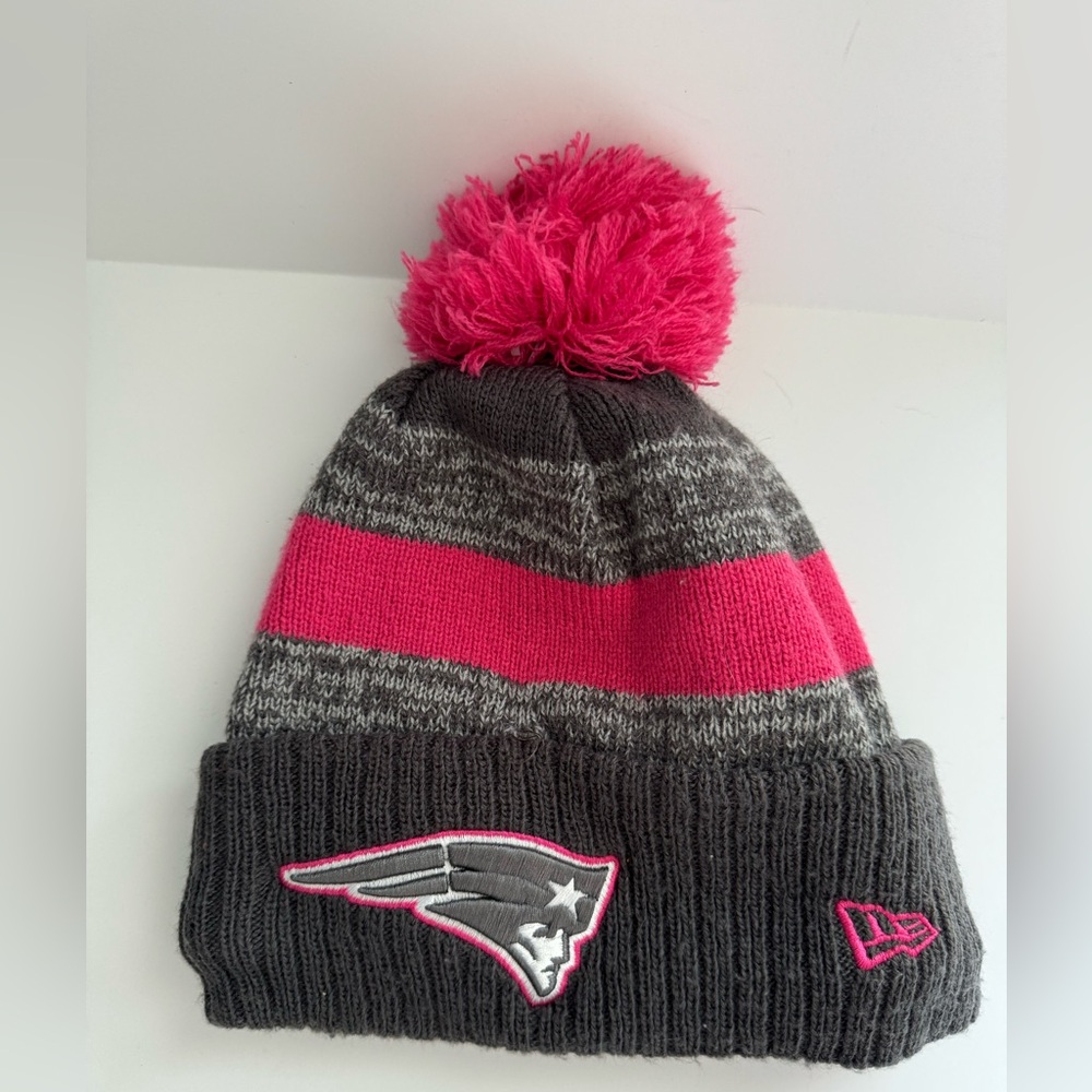 Pink New England Patriots Beanie